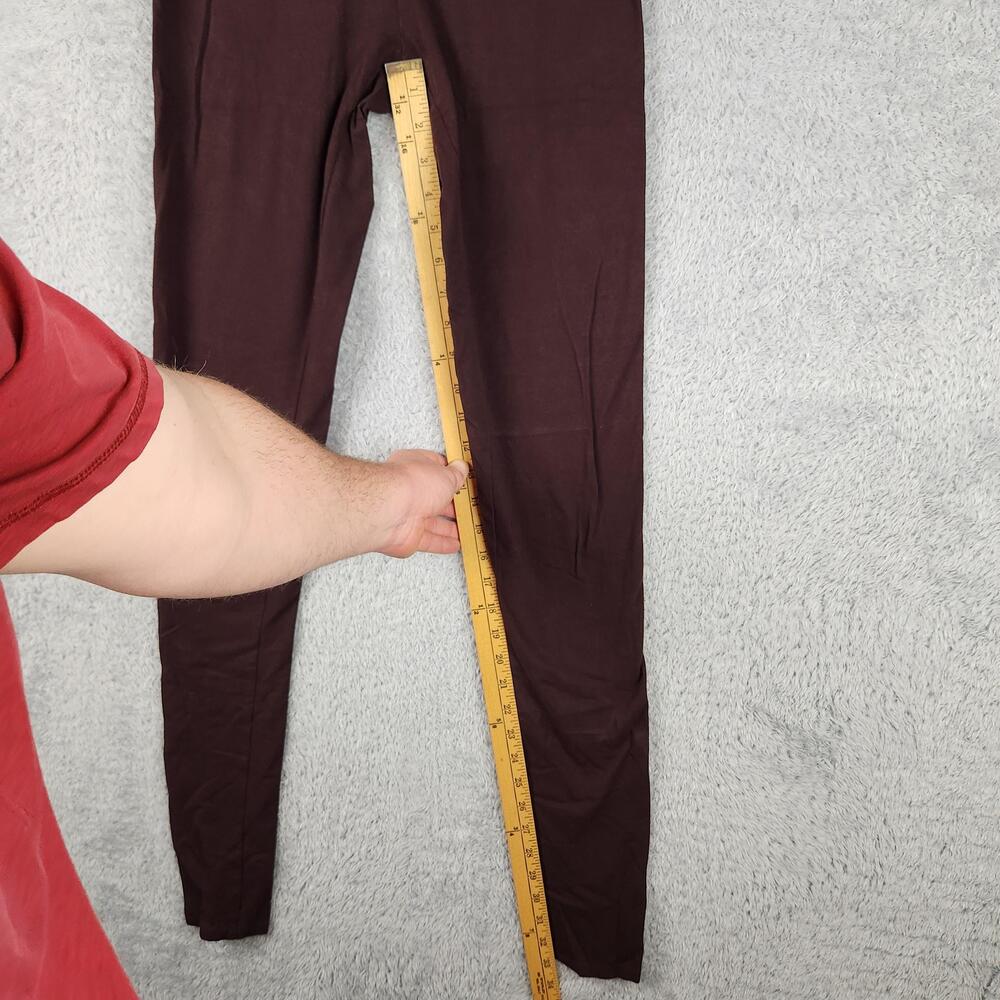 Vintage 90s Leggings Womens Small Tall Brown High Rise Stretch Ankle USA Retro - Picture 6 of 13